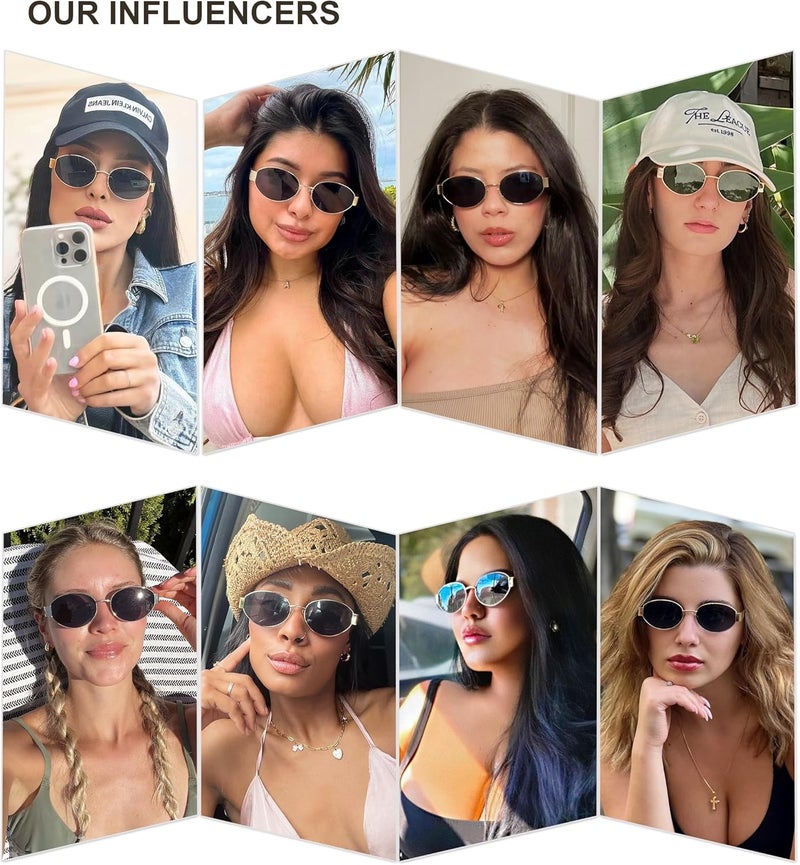 Sojos Retro Oval Sunglasses for Women Trendy Classic Shades UV400 Protection SJ1256 - Image 3